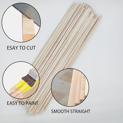 120Pcs 1 8 Inch Balsa Wood Sticks (120 Count)