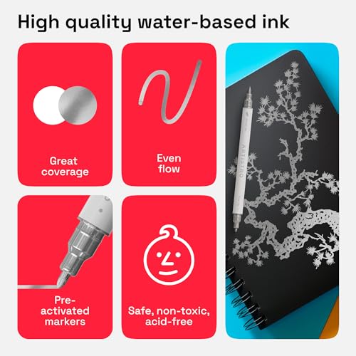 Silver Dual Tip Acrylic Paint Pens (2 Count)