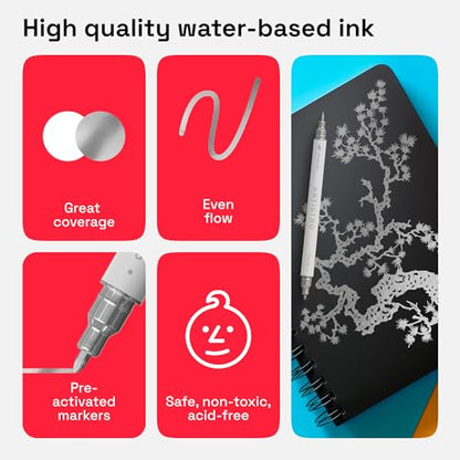 Silver Dual Tip Acrylic Paint Pens (2 Count)