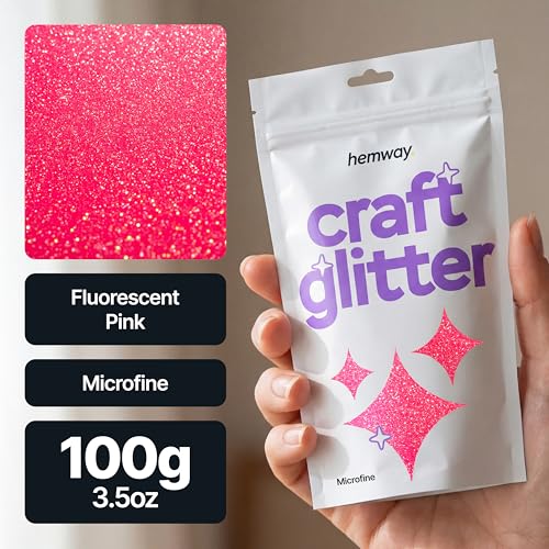 Craft Glitter Fluorescent Pink 100g Microfine Glitter