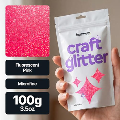 Craft Glitter Fluorescent Pink 100g Microfine Glitter