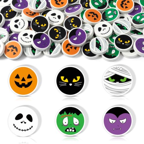 Halloween Character Mini Erasers for Kids Students Bulk Party Favors (60 Count)