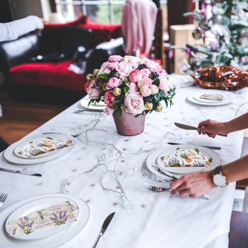 Paper Napkins 80 Pack 2 Ply Floral Beverage Luncheon Dinner Paper Napkins Flower Print Disposable Napkins for Wedding Anniversary Celebrations (80 Count)
