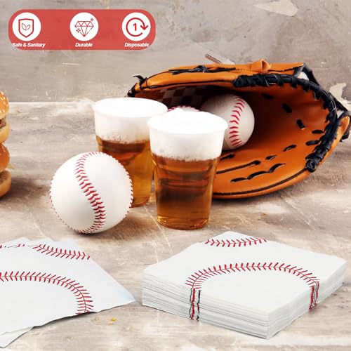 48 Pieces Baseball Napkins (48 Count)