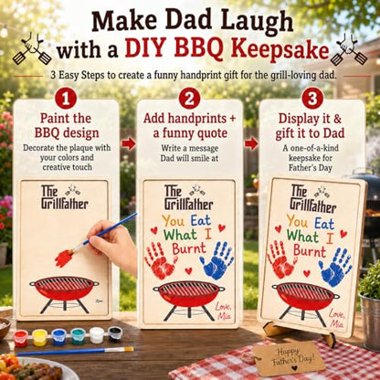Grillfather BBQ Handprint Father's Day Crafts for Kids