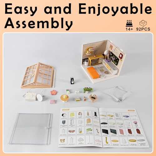 Modern Living Room DIY Miniature House Kit for Adults