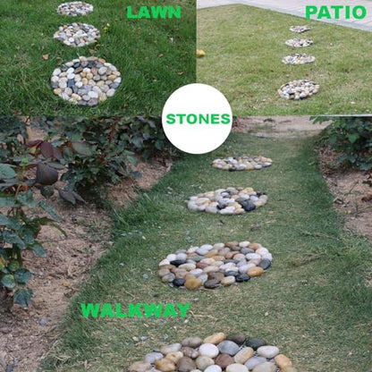 Garden Stepping Stones Outdoor Round River Stone Decorative Nature River Rocks for Landscaping Outside Walkway Patio Yard Garden Pathway