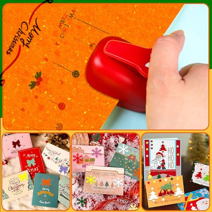 3 Pcs Christmas Punch Snowflakes Bow Xmas Tree Shape Punch for Cardstock (3 Count)
