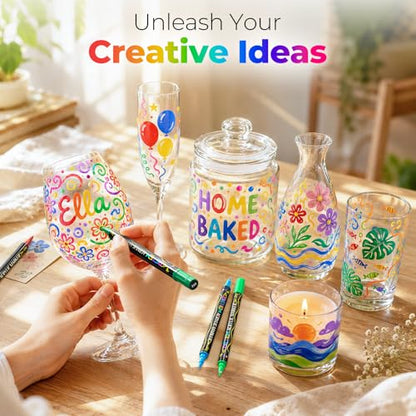 24 Colors Paint Markers for Glass (24 Count)
