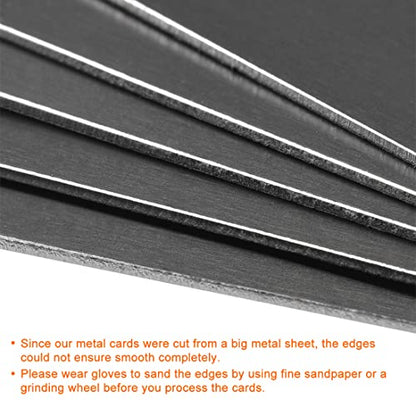 Blank Metal Card 100x50x1mm Anodized Aluminum Plate for DIY Laser Printing Engraving Black 5 Pcs (5 Count)