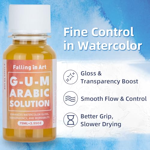 Gum Arabic Solution for Watercolor Painting (2.5 Fl Oz)