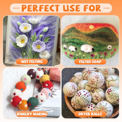 72 Pcs 7.6 oz Needle Felting Wool (72 Count)