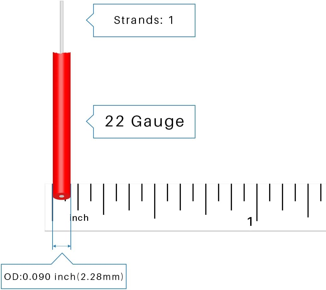 BNTECHGO 22 Gauge PVC 1007 Solid Electric Wire Yellow 100 ft 22 AWG 1007 Hook Up Tinned Copper Wire