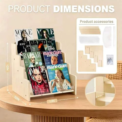 4 Tier Wooden Acrylic Greeting Card Display Stand