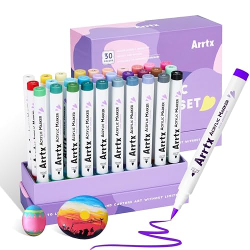 30 Colors Acrylic Paint Pens for Rock Painting