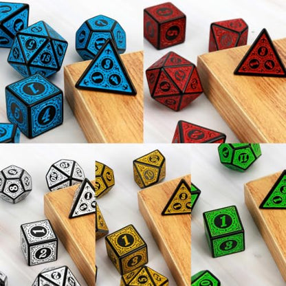 DND Dice Set 35 Pcs Polyhedral Dungeons and Dragons Rolling Dice for D&D RPG MTG Table Games Dice Bulk with Colorful Drawstring Bags and Dice Tray (49 Count)