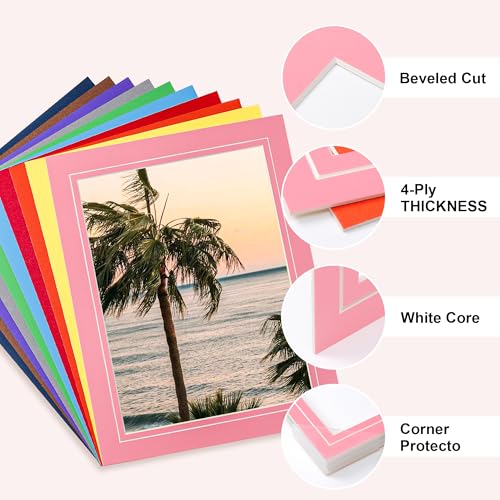 10 Pack Colorful 11x14 Picture Mats