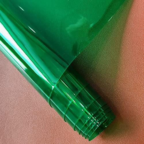 HYANG ForestGreen Transparent PVC Super Clear Holographic Vinyl Faux Leather Sheets 1 Roll 12" x 47"