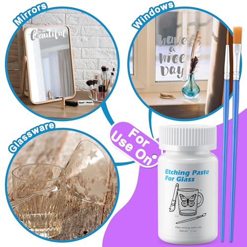3.5 OZ Glass Etching Cream Kit (2.8 Ounce)