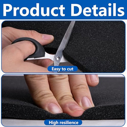 4 Pcs Black Polyurethane Foam Sheet (4 Count)