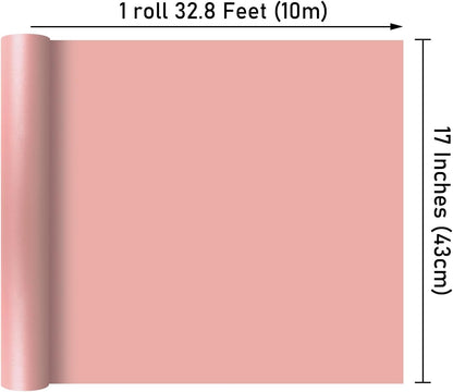 NESCCI Pink Matte Wrapping Paper,Solid Color Pearly-Lustre Paper,Gift Wrapping Paper,Perfect for Wedding,Valentine's Day,Birthday, Christmas,Baby Shower,DIY Bouquet (17 Inches X 32.8 Feet)