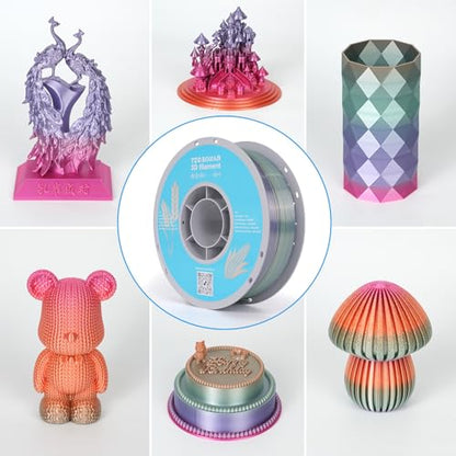 Silk Rainbow PLA 3D Printer Filament Bulk (10 Count)