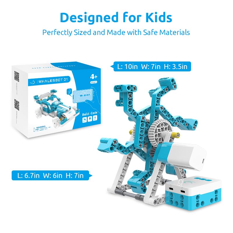 D1 21-in-1 STEM Coding Robot Kit for Kids (Ages 4+), 280+ Pieces Educational Building Set with APP-Controlled & Programming, 3D APP Guidance, Ideal Toy for Boys & Girls (280 Count)