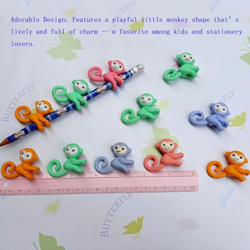 50PCS Cute Fun Monkey Top Erasers for Kids Bulk (50 Count)