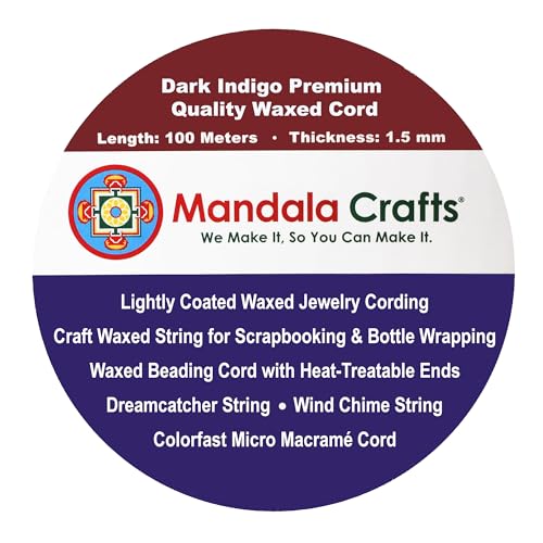 1.5mm Dark Indigo Waxed Cord (327 Foot)