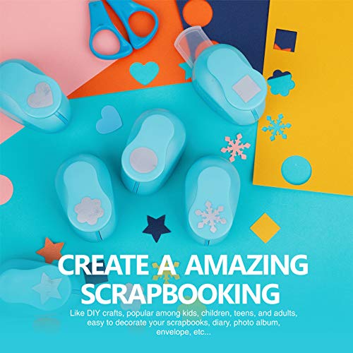 6 Craft Hole Punch Shapes 1 Inch Paper Punches for Crafting Handmade Scrapbooking Punches Mix Shapes Designs for Kindergarten Teacher Office Supplies by BearBoss (6 Count)