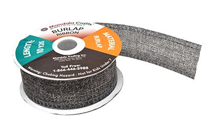 1 1 2 Inch Wide Gray Burlap Ribbon for Crafts (60 Foot)