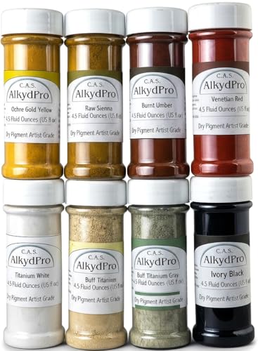 enetian Red Buff Titanium & Ivory Black Pigment Set for Oil Paint (36 Ounce)