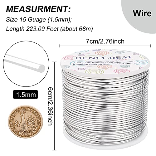 15 Gauge 220Feet Soft Aluminum Wire Anodized Jewelry Craft Making Beading Floral Colored Aluminum Craft Wire for Gem Wrapping (220 Foot)