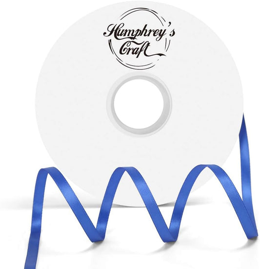 Humphrey's Craft 1/4 Inch Royal Blue Double Faced Satin Ribbon - 50 Yards Variety of Color for Crafts Gift Wrapping Bows Bouquet Decoration Sewing Christmas Tree Wedding Invitation Card. - Crafty Corner