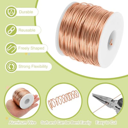 15 Gauge Anodized Aluminum Craft Wire Bendable Bonsai Training Wire 223 Feet 1.5mm for Sculpting Crafts Wreath Floral Beading Jewelry Making