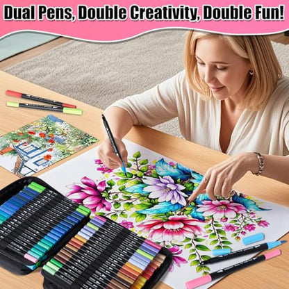 Art Supplier Dual Brush Markers Pens (110 Count)