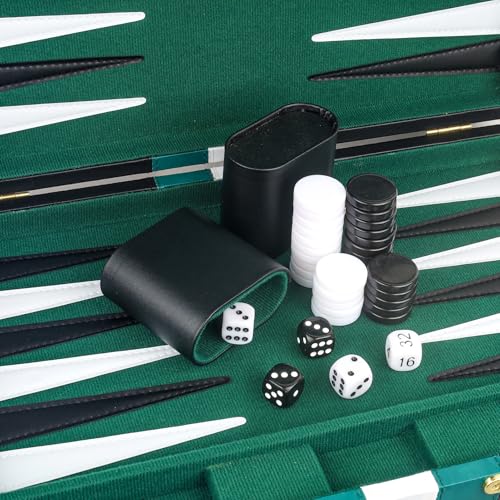Backgammon Set 2 Players Classic Backgammon Sets for Adults Board Game with Black PU Leather Case Portable and Travel Backgammon Set