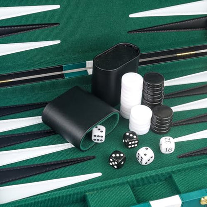 Backgammon Set 2 Players Classic Backgammon Sets for Adults Board Game with Black PU Leather Case Portable and Travel Backgammon Set