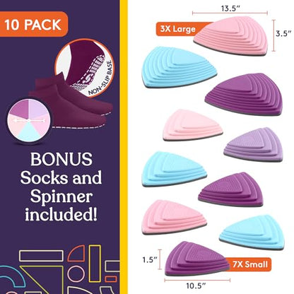 10 Stepping Stones for Kids Indoor and Outdoor Balance Blocks Promote Coordination (10 Count)