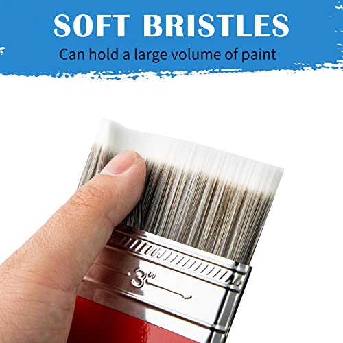 Flat Paddle Paint Brush Set with Long Handle (10 Count)