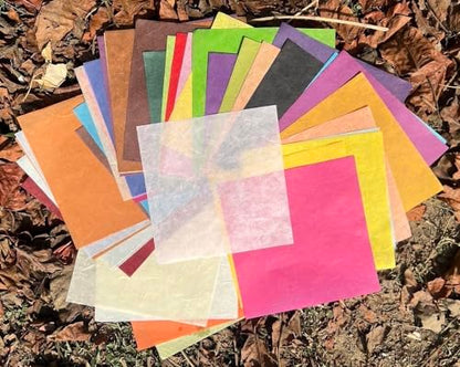 50 Colors 50 Sheets 6 x 6 Inches Natural Fiber Mulberry Tree Square Origami Paper Arts Folding Craft (50 Count)