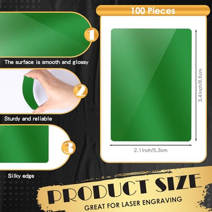 100 Pcs Metal Business Cards Aluminum Laser Engraving Blanks
