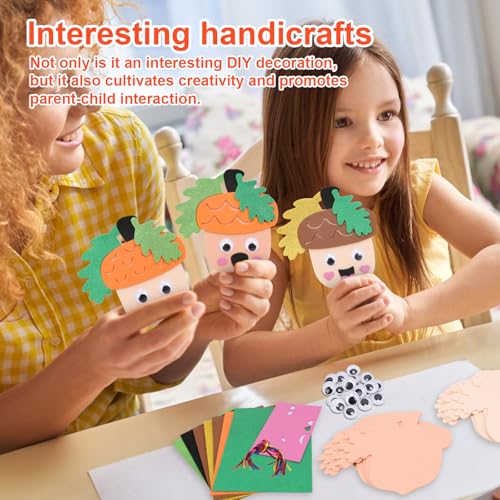 12 Pack Fall Crafts for Kids Make You Hazelnut Foam Stickers DIY Autumn Art and Craft for Boys Girls Party Supply Art Activities Birthday Gifts Fall Thanksgiving Decoration (12 Count)