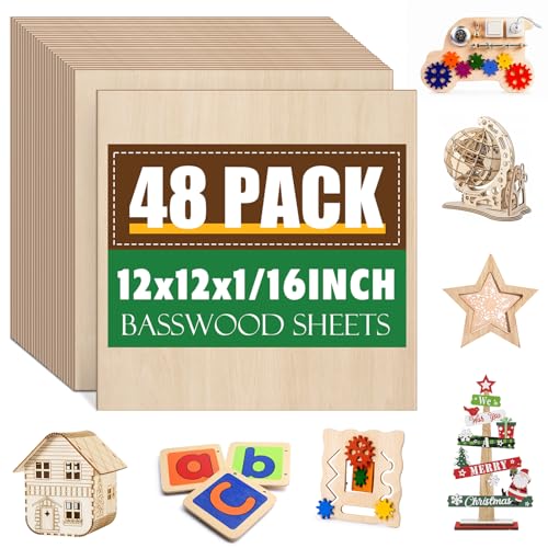 48 Pack Basswood Sheets 1 (48 Count)