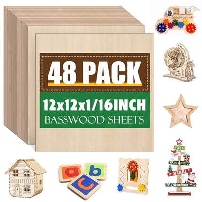 48 Pack Basswood Sheets 1 (48 Count)