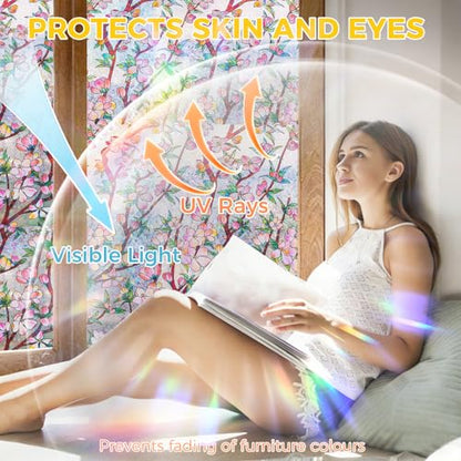 Rainbow 3D Window Stained Glass Privacy Film Decorative