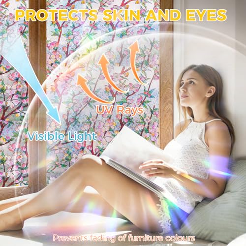 Rainbow 3D Window Stained Glass Privacy Film Decorative