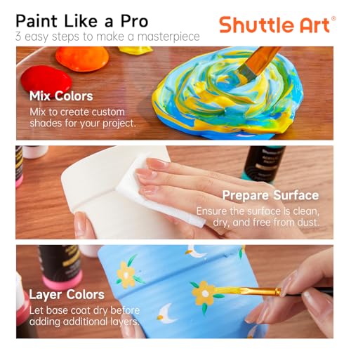 25 Colors Outdoor Acrylic Paint Set (50 Fl Oz)