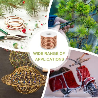 9 Gauge Anodized Aluminum Craft Wire Bendable Bonsai Training Wire 56 Feet 3mm for Sculpting Crafts Wreath Floral Beading Jewelry Making