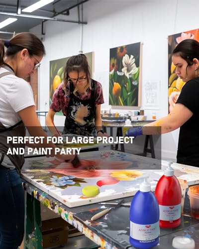 15 Colors Large Bulk Acrylic Paint Set 33.8oz (507 Fl Oz)